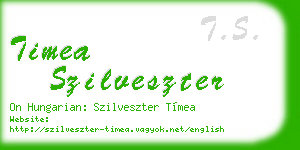 timea szilveszter business card