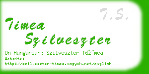 timea szilveszter business card